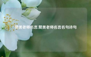 赞美老师名言,赞美老师名言名句诗句