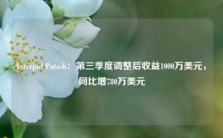 Intrepid Potash：第三季度调整后收益1000万美元，同比增780万美元