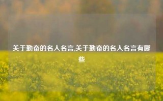 关于勤奋的名人名言,关于勤奋的名人名言有哪些