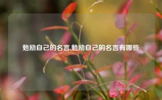 勉励自己的名言,勉励自己的名言有哪些