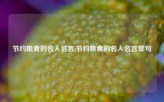 节约粮食的名人名言,节约粮食的名人名言警句