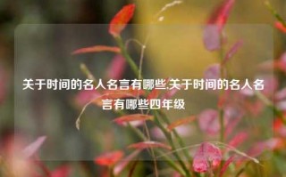 关于时间的名人名言有哪些,关于时间的名人名言有哪些四年级