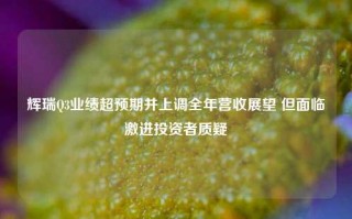 辉瑞Q3业绩超预期并上调全年营收展望 但面临激进投资者质疑