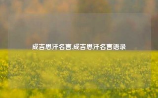 成吉思汗名言,成吉思汗名言语录