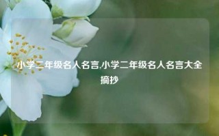 小学二年级名人名言,小学二年级名人名言大全摘抄