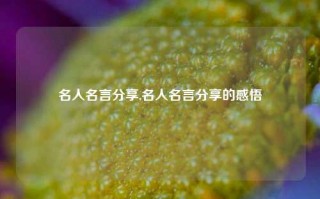 名人名言分享,名人名言分享的感悟