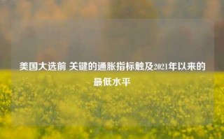 美国大选前 关键的通胀指标触及2021年以来的最低水平