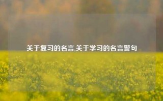 关于复习的名言,关于学习的名言警句