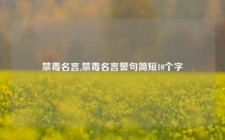 禁毒名言,禁毒名言警句简短10个字