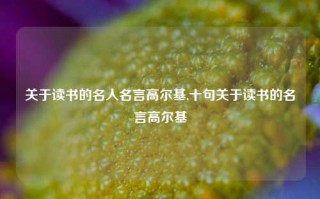 关于读书的名人名言高尔基,十句关于读书的名言高尔基