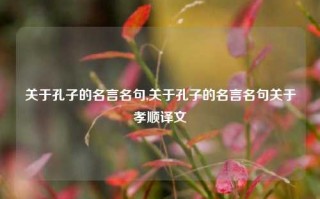 关于孔子的名言名句,关于孔子的名言名句关于孝顺译文