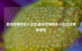 富有哲理的名人名言,富有哲理的名人名言及理解感悟