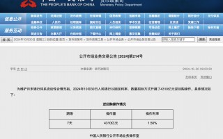 央行今日进行4310亿元7天期逆回购操作