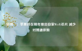 郭明錤：苹果将在明年推出自家Wi-Fi芯片 减少对博通依赖