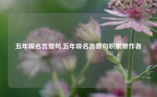 五年级名言警句,五年级名言警句积累带作者