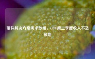 硬件解决方案需求放缓，CDW第三季度收入不及预期