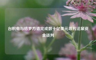 台积电与格罗方德完成数十亿美元芯片法案资金谈判