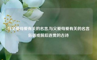 与父爱母爱有关的名言,与父爱母爱有关的名言俗语或前后连贯的古诗