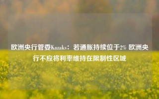 欧洲央行管委Kazaks：若通胀持续位于2% 欧洲央行不应将利率维持在限制性区域