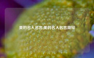 美的名人名言,美的名人名言简短