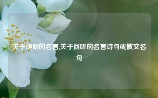 关于倾听的名言,关于倾听的名言诗句或散文名句