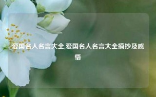 爱国名人名言大全,爱国名人名言大全摘抄及感悟