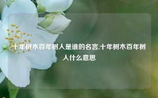 十年树木百年树人是谁的名言,十年树木百年树人什么意思