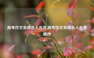 高考作文常用名人名言,高考作文常用名人名言摘抄