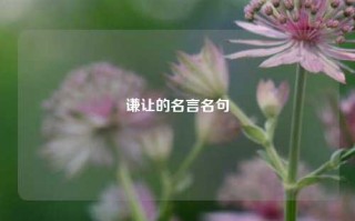 谦让的名言名句