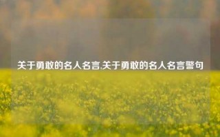 关于勇敢的名人名言,关于勇敢的名人名言警句