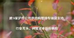 逾70家沪市公司获回购增持专项贷支持 行业龙头、民营资本纷纷响应