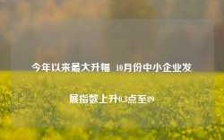 今年以来最大升幅  10月份中小企业发展指数上升0.3点至89