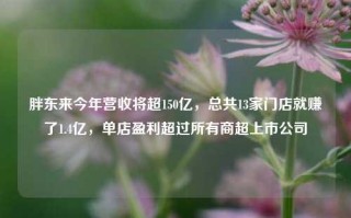 胖东来今年营收将超150亿，总共13家门店就赚了1.4亿，单店盈利超过所有商超上市公司