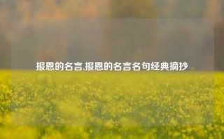 报恩的名言,报恩的名言名句经典摘抄