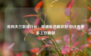 克利夫兰联储行长：降通胀进展良好 但还有更多工作要做