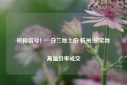 积极信号！一日三地土拍 杭州2宗宅地高溢价率成交