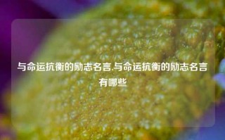 与命运抗衡的励志名言,与命运抗衡的励志名言有哪些