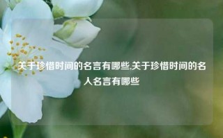 关于珍惜时间的名言有哪些,关于珍惜时间的名人名言有哪些