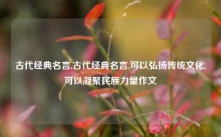 古代经典名言,古代经典名言,可以弘扬传统文化,可以凝聚民族力量作文