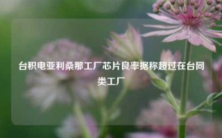 台积电亚利桑那工厂芯片良率据称超过在台同类工厂