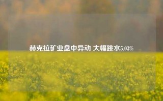 赫克拉矿业盘中异动 大幅跳水5.03%