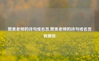 赞美老师的诗句或名言,赞美老师的诗句或名言有哪些