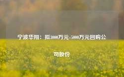 宁波华翔：拟3000万元-5000万元回购公司股份