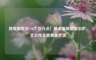 首尾相差近116个百分点！基金最新战报出炉，北交所主题基金逆袭