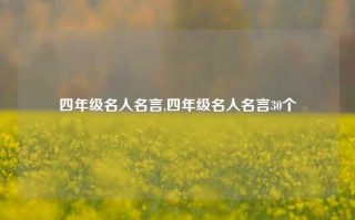 四年级名人名言,四年级名人名言30个