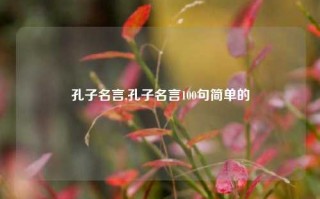 孔子名言,孔子名言100句简单的