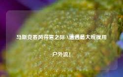 马斯克春风得意之际 X遭遇最大规模用户外流！