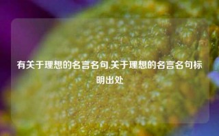 有关于理想的名言名句,关于理想的名言名句标明出处