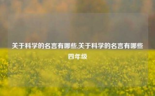 关于科学的名言有哪些,关于科学的名言有哪些四年级