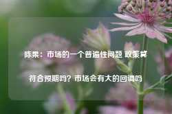 陈果：市场的一个普遍性问题 政策算符合预期吗？市场会有大的回调吗-第1张图片- 分享经典句子,名人名言,经典语录